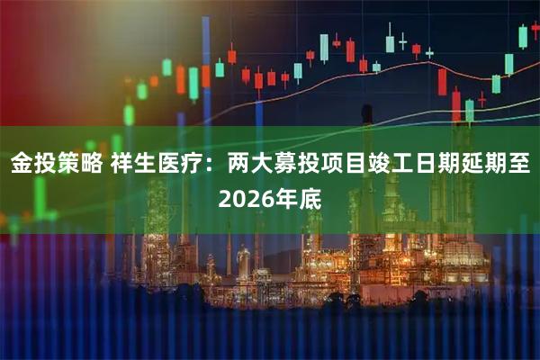 金投策略 祥生医疗：两大募投项目竣工日期延期至2026年底