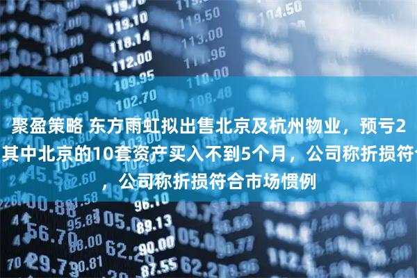 聚盈策略 东方雨虹拟出售北京及杭州物业，预亏2580万元！其中北京的10套资产买入不到5个月，公司称折损符合市场惯例